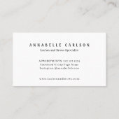 Vet typografie wenkbrauwen salon zwart en wit eenv visitekaartje (Achterkant)