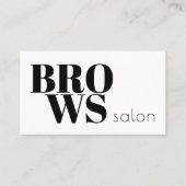 Vet typografie wenkbrauwen salon zwart en wit eenv visitekaartje (Voorkant)