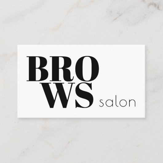 Vet typografie wenkbrauwen salon zwart en wit eenv visitekaartje (Voorkant)