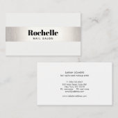 Vet Typografie Wit Modern Zilver Streep Visitekaartje (Voorkant / Achterkant)