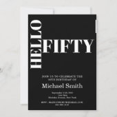 Vet Typografie Zwart Modern 50ste verjaardag Kaart (Voorkant)