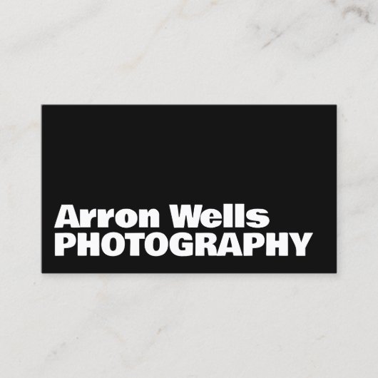 Vet Typografie Zwart-wit Moderne QR-code Visitekaartje (Voorkant)