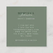 Vet Typografiescript Aangepast Logo tot een minimu Vierkante Visitekaartje (Achterkant)