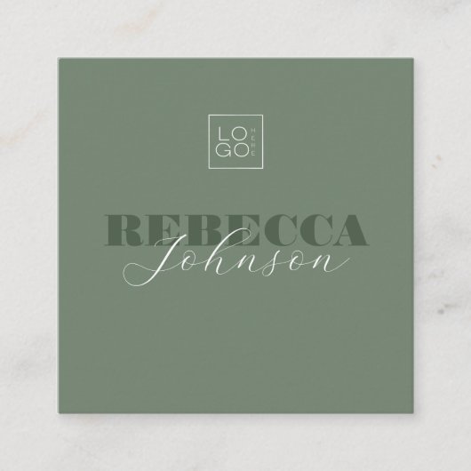 Vet Typografiescript Aangepast Logo tot een minimu Vierkante Visitekaartje (Voorkant)