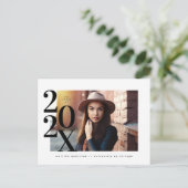 Vet typografisch en geometrisch afstuderen briefka feestdagenkaart (Staand voorkant)