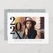 Vet typografisch en geometrisch afstuderen briefka feestdagenkaart (Voorkant / Achterkant)