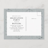 Vet typografisch en geometrisch afstuderen briefka feestdagenkaart (Achterkant)