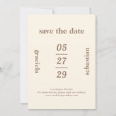 Vet Typografisch Neutraal Mocha Modern Bruiloft Save The Date (Voorkant)