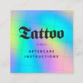 Vet Unicorn RegenboogTattoo Nazorginstructies Vierkante Visitekaartje (Voorkant)