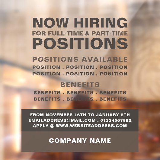 Vet Vacature Recruitment Adverteren Raamsticker (Vel 2)