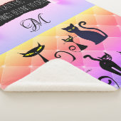 Vet Veelkleurige Moderne Retro Kat Lover Sherpa Deken (3/4)