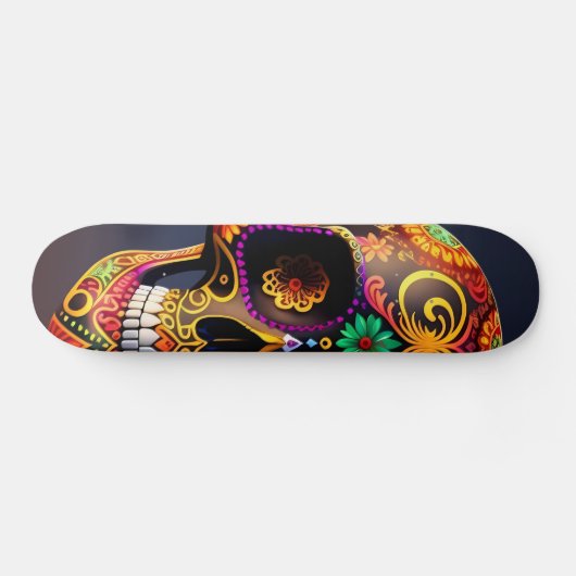 Vet Veelkleurige suikerschedel Persoonlijk Skateboard (Horizontaal)