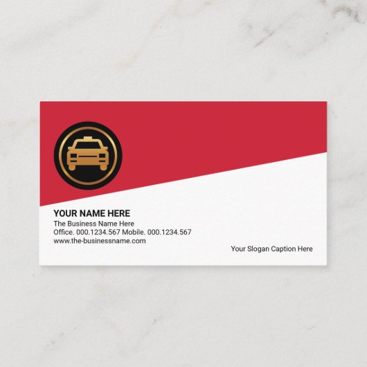 Vet verblindend Rood Taxi-driehoek Taxi-driver Visitekaartje (Achterkant)