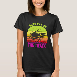 Vet verbranden op de baan hardlopen sport triatlon t-shirt
