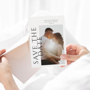 Vet - Verticaal type Moderne Fotobruiloft Save the Date