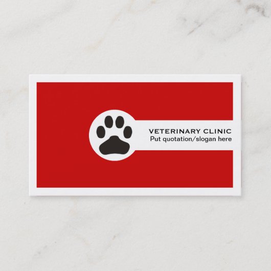 Vet/Veterinary Clinic minimalist visitekaartjes (Voorkant)