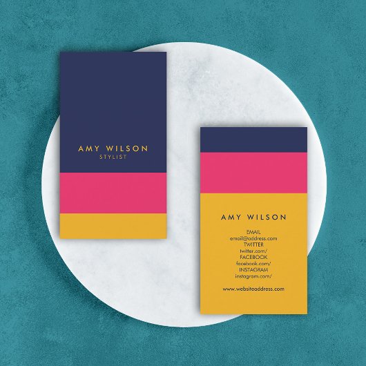 Vet vibrant kleurenblok Verticale sociale media Visitekaartje