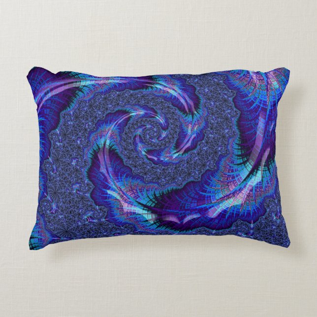 Vet Vibrant Psychedelic Spiraling Fractal Art Accent Kussen (Voorkant)