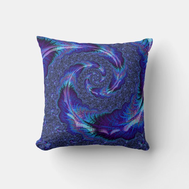 Vet Vibrant Psychedelic Spiraling Fractal Art Kussen (Voorkant)