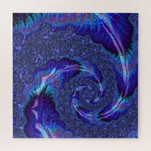 Vet Vibrant Psychedelic Spiraling Fractal Art Legpuzzel (Horizontaal)