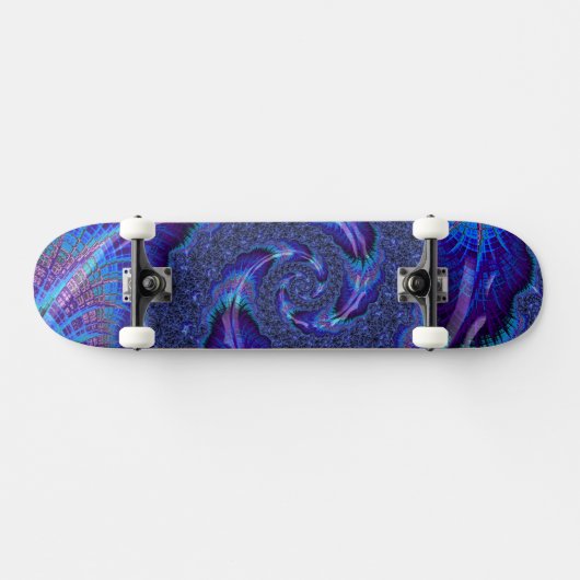 Vet Vibrant Psychedelic Spiraling Fractal Art Persoonlijk Skateboard (Horizontaal)