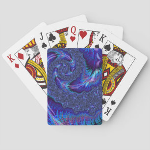 Vet Vibrant Psychedelic Spiraling Fractal Art Pokerkaarten