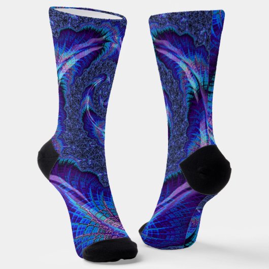Vet Vibrant Psychedelic Spiraling Fractal Art Sokken (Gebogen)