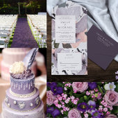 Vet Violet Plum Mauve Floral Abstract Bedankkaart