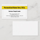 Vet Visitekaartje Bedrijfsleider denkbaar (Voorkant / Achterkant)