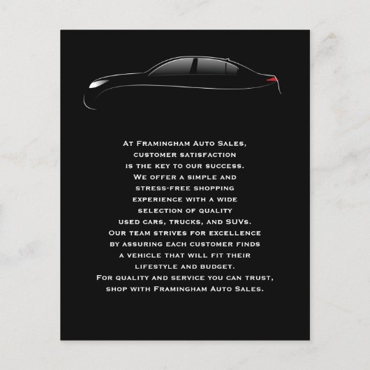 Vet voor autoverkoop flyer (Achterkant)
