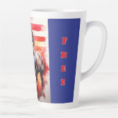 Vet, vrij, patriottisch paard latte mok (Rechts)
