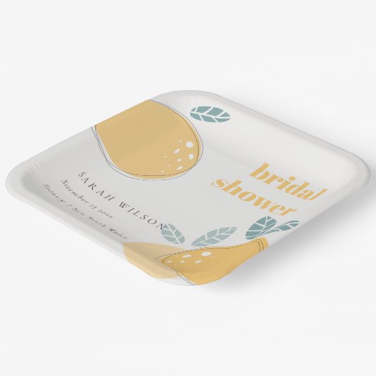 Vet Vrijgezellenfeest met Abstract Lemon Fruity Papieren Bordje (Gebogen)