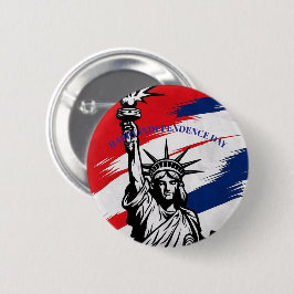 Vet Vrijheidsbeeld Stripes Patriottisch gebruik Ronde Button 5,7 Cm