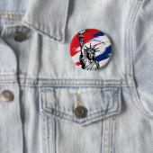 Vet Vrijheidsbeeld Stripes Patriottisch gebruik Ronde Button 5,7 Cm (In situ)