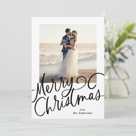 Vet Vrolijk Kerstfeest - Handgeschreven Holiday Ka Kaart (Staand voorkant)