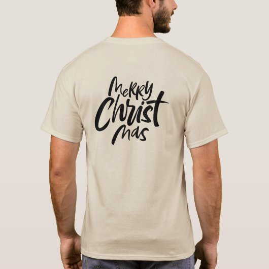 Vet Vrolijk Kerstmismotto Lettering Religieus T-shirt (Achterkant)