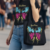 Vet Vrouw Gepersonaliseerde Naam Rustieke Vlinder Tote Bag