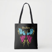 Vet Vrouw Gepersonaliseerde Naam Rustieke Vlinder Tote Bag (Voorkant)