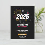 Vet Vuurwerk Minimalistisch Oudejaarsfeest Kaart (Staand voorkant)