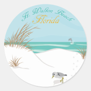 Vet. Walton Beach Ronde Sticker