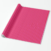 Vet, warm roze, rood strepen patroon cadeaupapier (Uitgerold)