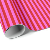 Vet, warm roze, rood strepen patroon cadeaupapier (Rol Hoek)