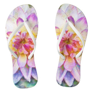 Vet water Lily Dahlia Floral Teenslippers