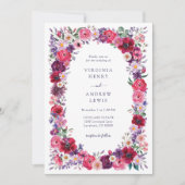 Vet Waterverf Bloemen Bruiloft Kaart (Voorkant)