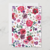 Vet Waterverf Bloemen Bruiloft Kaart (Achterkant)