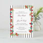 Vet Waterverf Granaatappel Bruiloft Uitnodigingen (Staand voorkant)