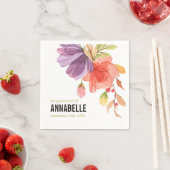 Vet Waterverf Groen Wildbloem Afstuderen Servet (Insitu)