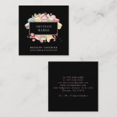 Vet Waterverf Macaron Baker Gebak Chef Zwart Vierkante Visitekaartje (Voorkant / Achterkant)