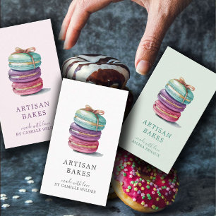 Vet Waterverf Macaron Cookies Baker Visitekaartje