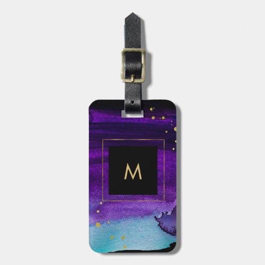 Vet Waterverf plastic met Faux Gold Watch-accessoi Bagagelabel (Voorkant verticaal)